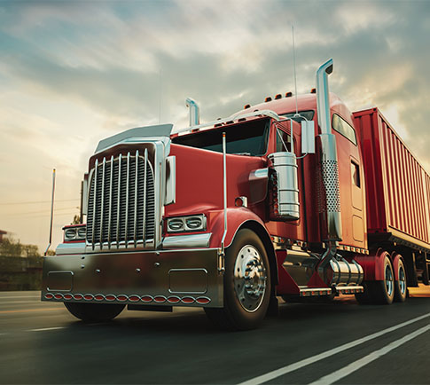 red transport truck